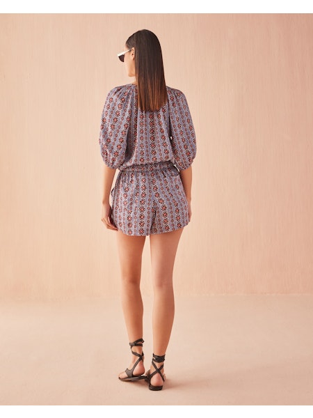 Isla Blouse Jilli Boutique Omika Omari Hibiscus