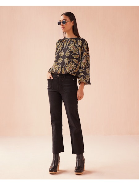 Ayla Blouse Omika Alexia Onyx Jilli Boutique