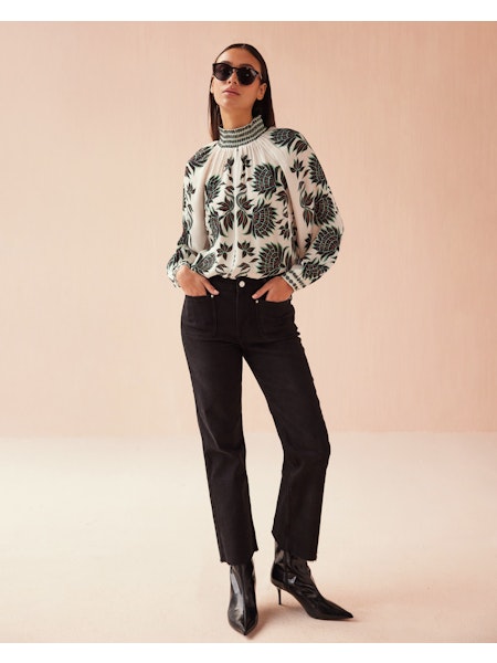 Brooke Blouse in Gia Macaroon by Omika