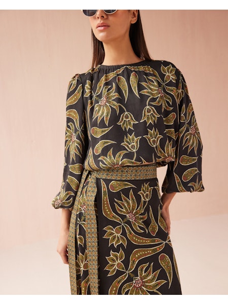 Ayla Blouse by Omika Alexia Onyx Jilli Boutique Nalini Wrap Skirt