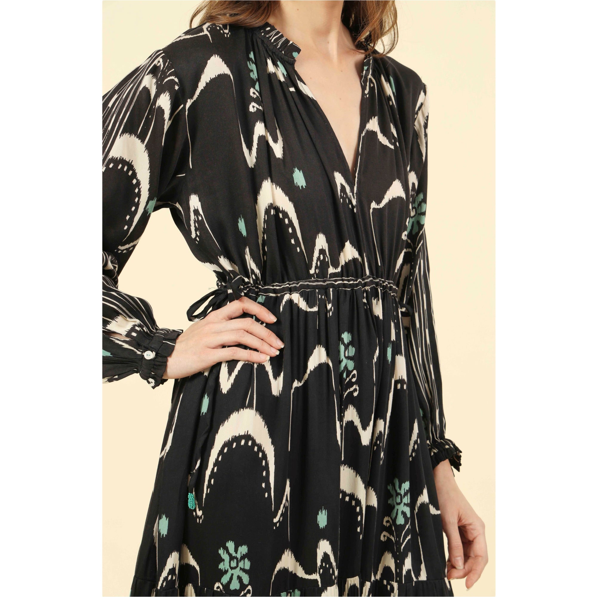 misha midi dress in samira jili boutique omika