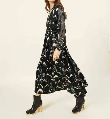 misha midi dress in samira smokestack jili boutique omika