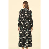 misha midi dress in samira smokestack jili omika