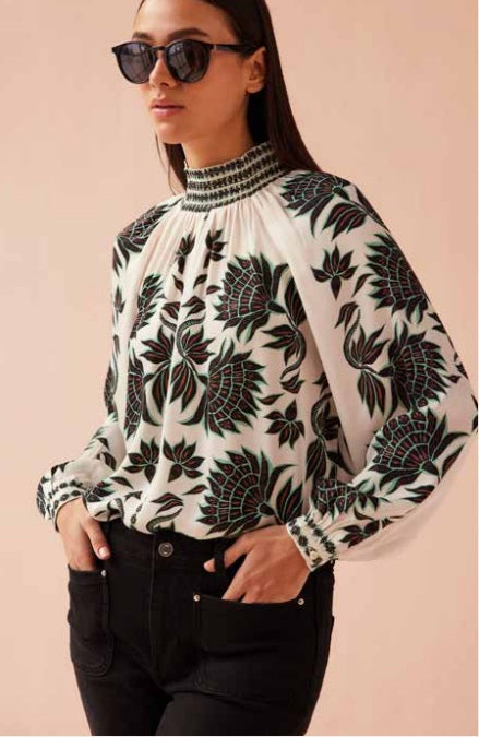 Brooke Blouse in Gia Macaroon by Omika