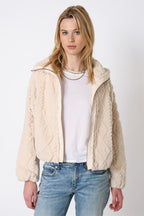 Plush Faux Sherpa Jacket - plush ivory