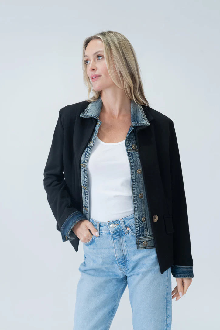 Clarissa Blazer in Black Six Fifty Jilli Boutique Jacket Denim Atlanta