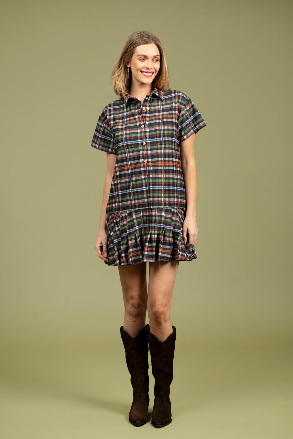 Smith and Quinn Aspen Dress Plaid jilli Boutique