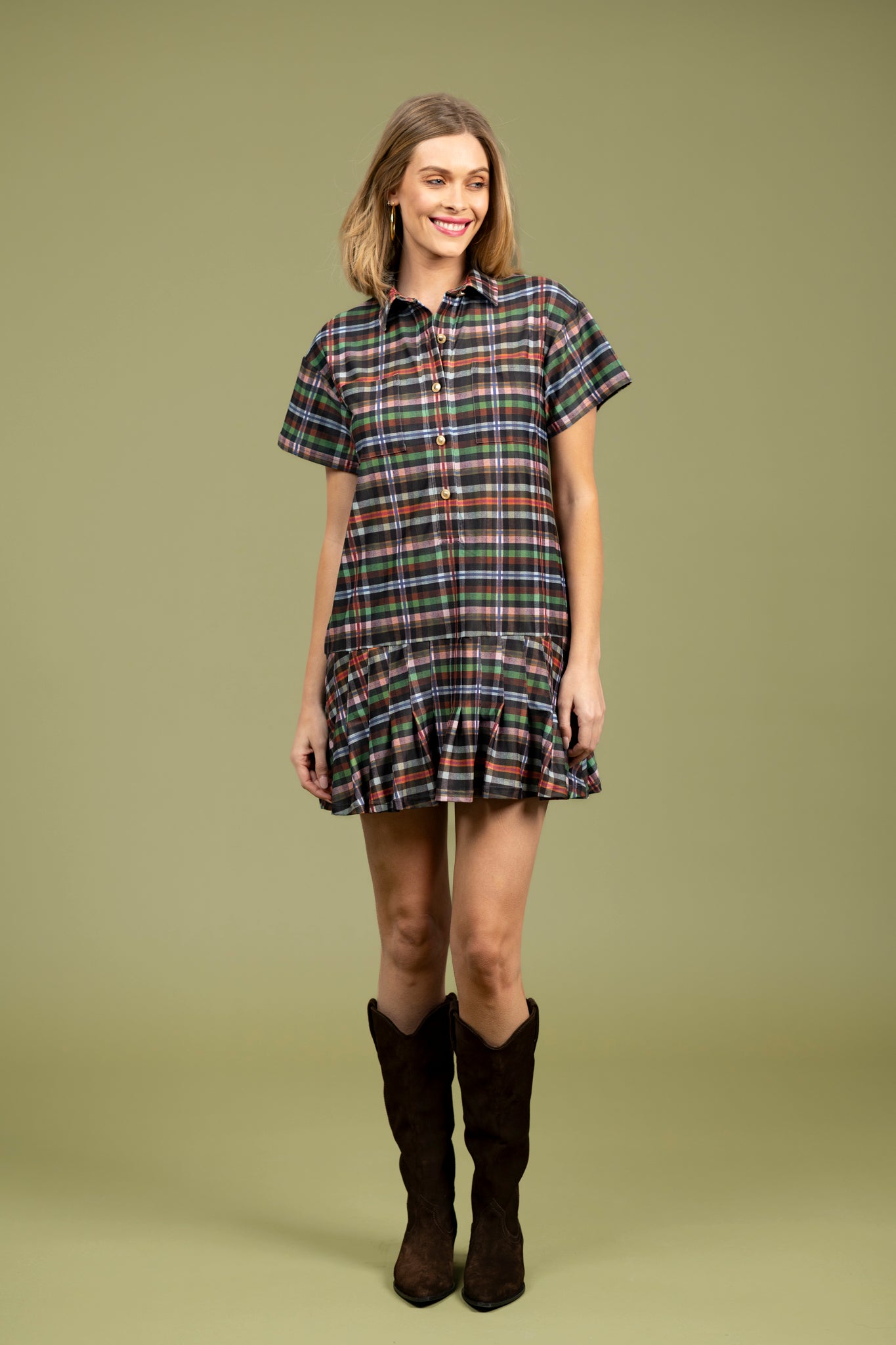 Smith and Quinn Aspen Dress Plaid jilli Boutique