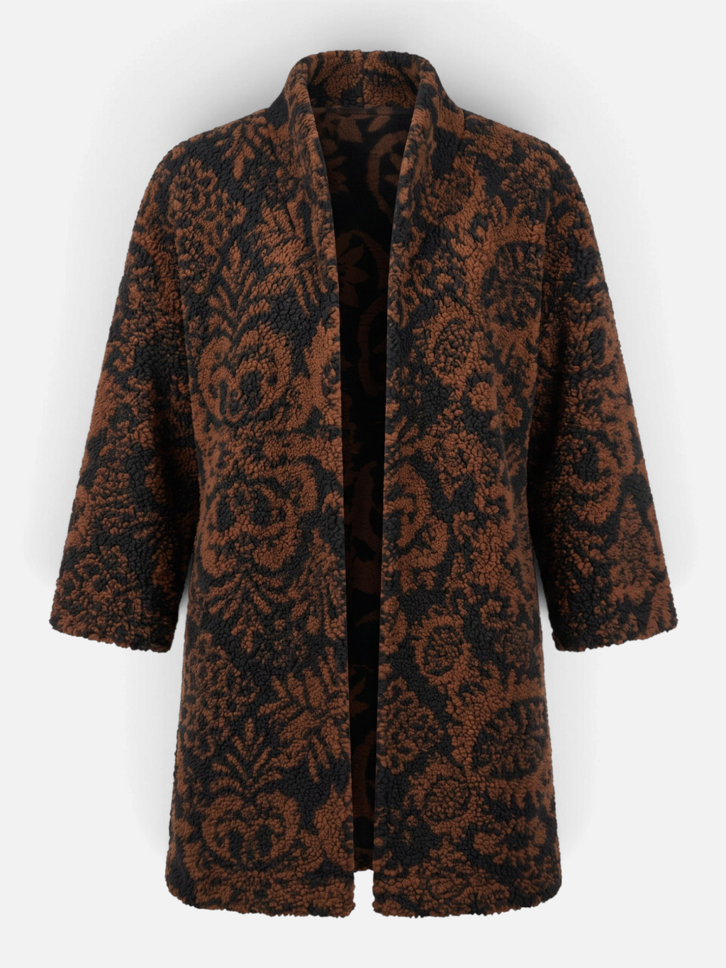 Tapestry Sherpa Coat Brown by Ivy Jane
