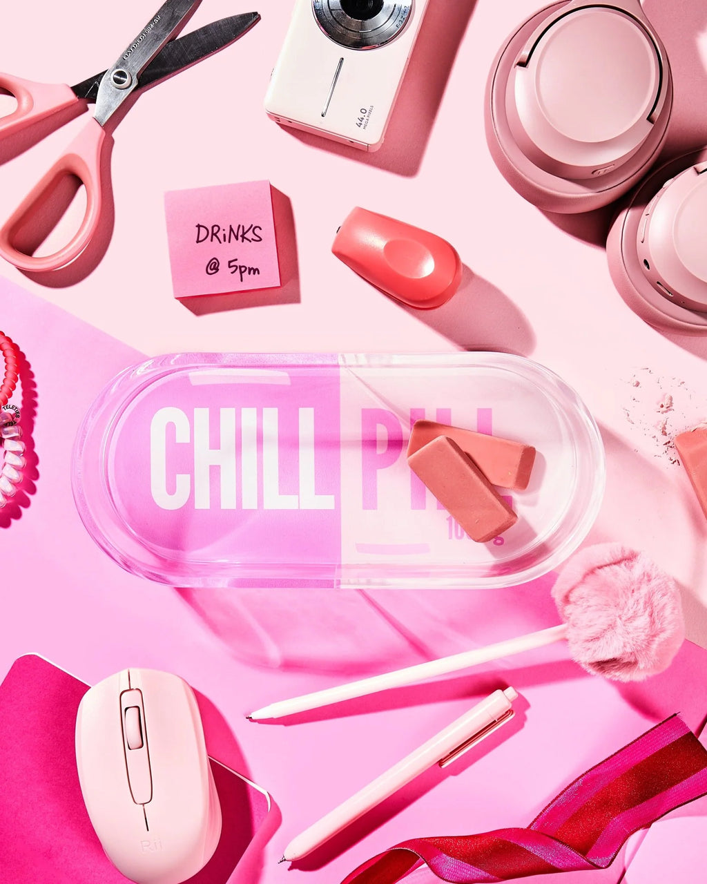 Chill Pill Trinket Tray -  Pink