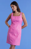 Pamela Vegan Leather Dress by Tyler Boe in Cheeky Pink Jilli Boutique