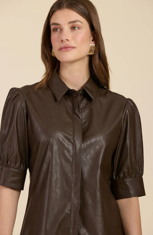 tyler boe walnut pleather shirt