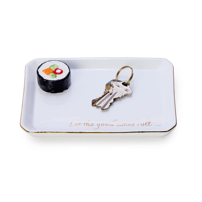Porcelain Bagel Trinket / Desk Tray