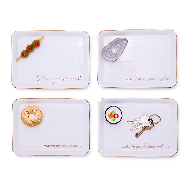 Porcelain Bagel Trinket / Desk Tray