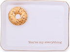 Porcelain Bagel Trinket / Desk Tray