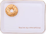 Porcelain Bagel Trinket / Desk Tray