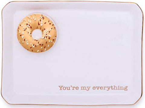 Porcelain Bagel Trinket / Desk Tray