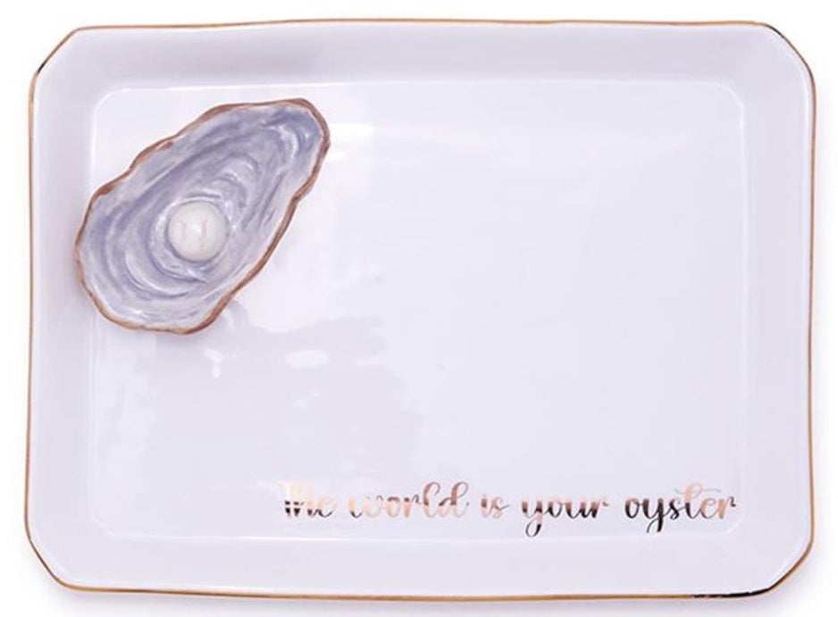 Porcelain Oyster Trinket / Desk Tray