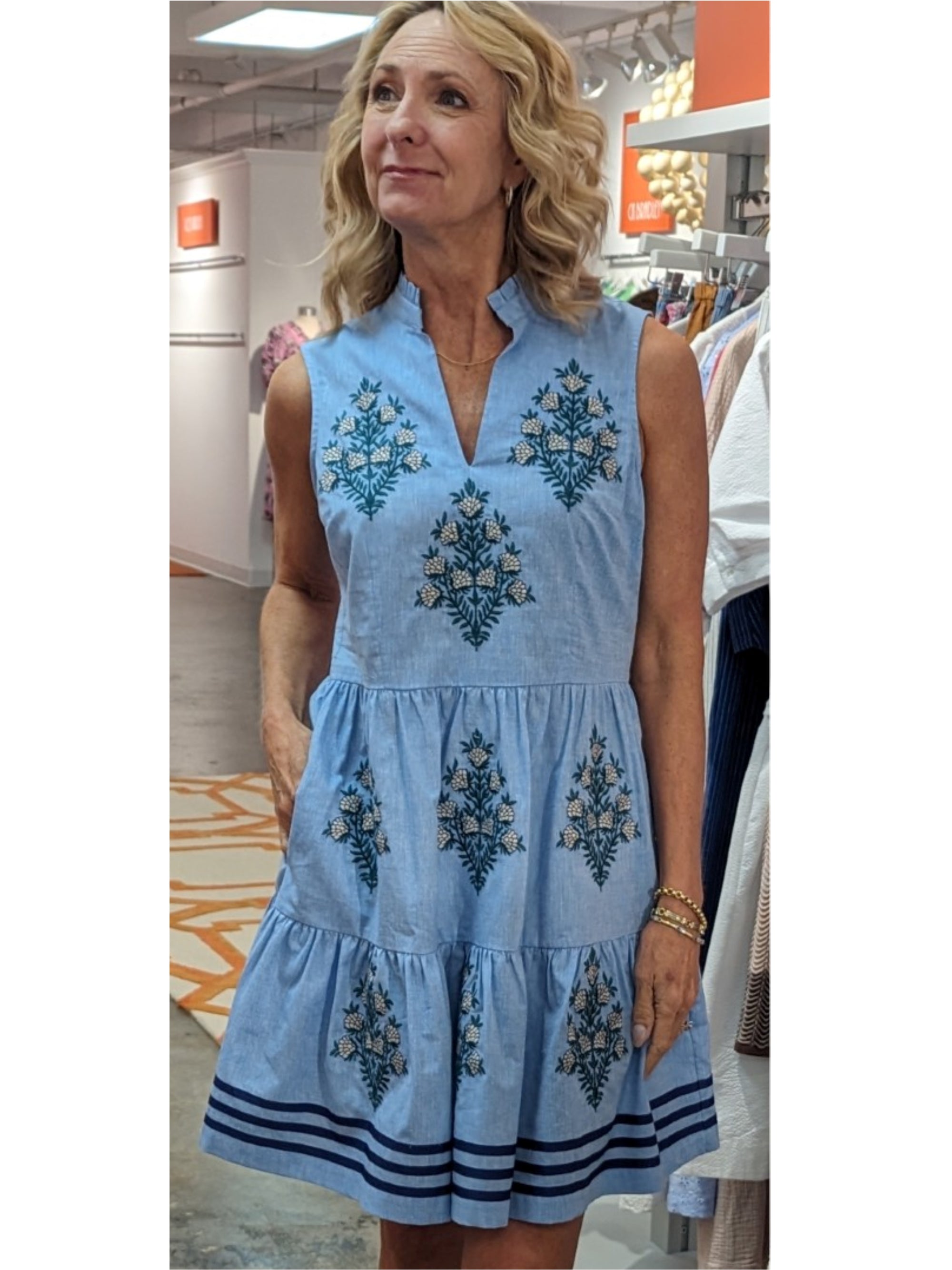 tyler boe jilli boutique ameila chambray dress
