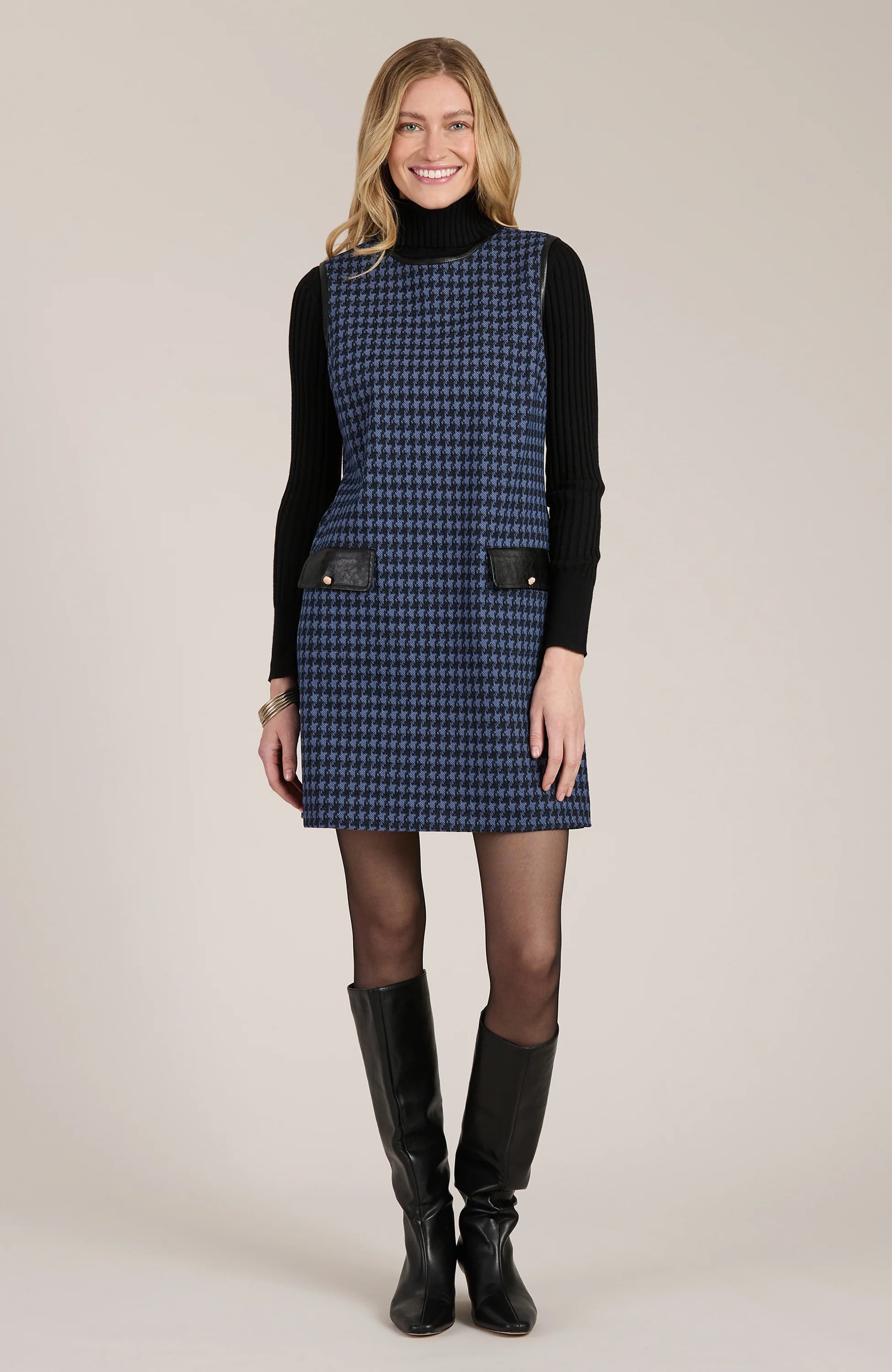 tyler boe Kirtly Houndstooth Knit Jumper jilli boutique