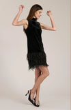 Victoria Velvet Feather Dress tyler boe jilli 