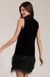 Victoria Velvet Feather Dress tyler boe jilli boutique buckhead