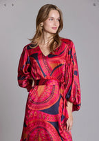 Val Paisley Charmeuse Dress jilli boutique