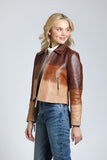 leather jacket brown jilli uptown ombre