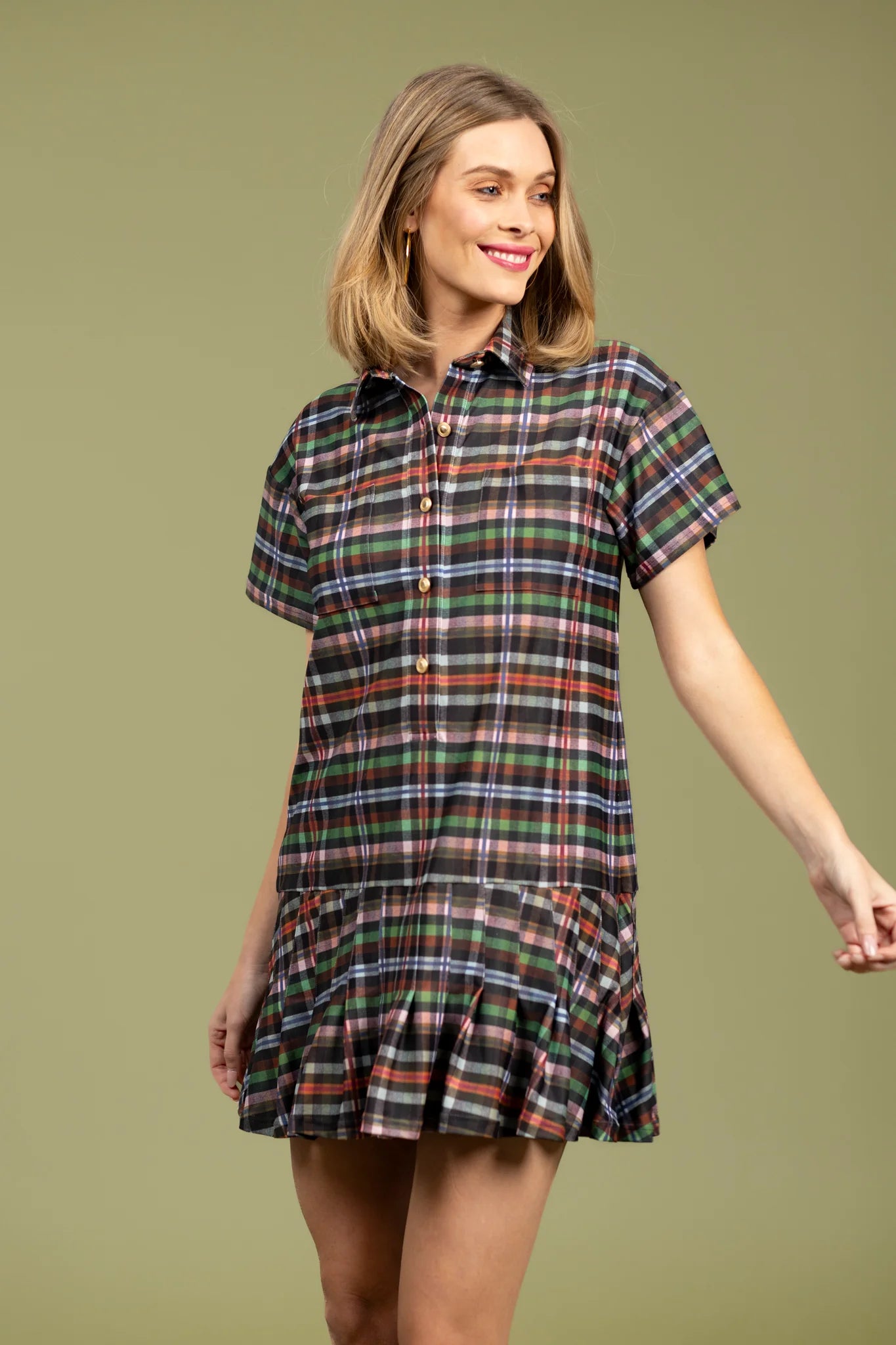Aspen Dress Stockholm Plaid Smith and Quinn Jilli Boutique
