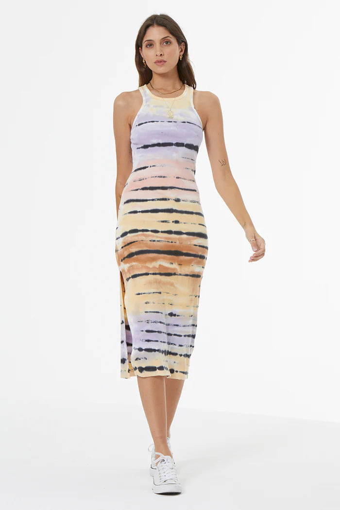 Iggy Rib Midi Dress Dusty Iris Calico Wash jilli 