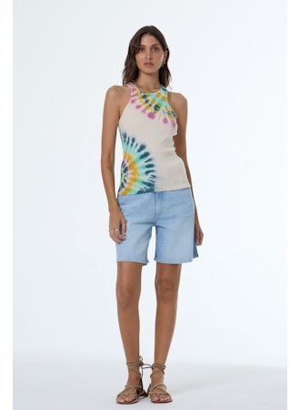 Iggy Rib Tank // Teal Whirly Pop Wash
YFB Young Fabulouse and Broke Jilli Boutique