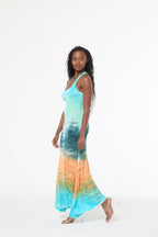 Wander Dress in Jelly Mint Watercolor Wash