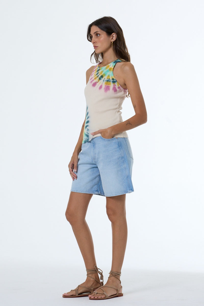 Iggy Rib Tank // Teal Whirly Pop Wash
YFB Young Fabulose and Broke Jilli Boutique