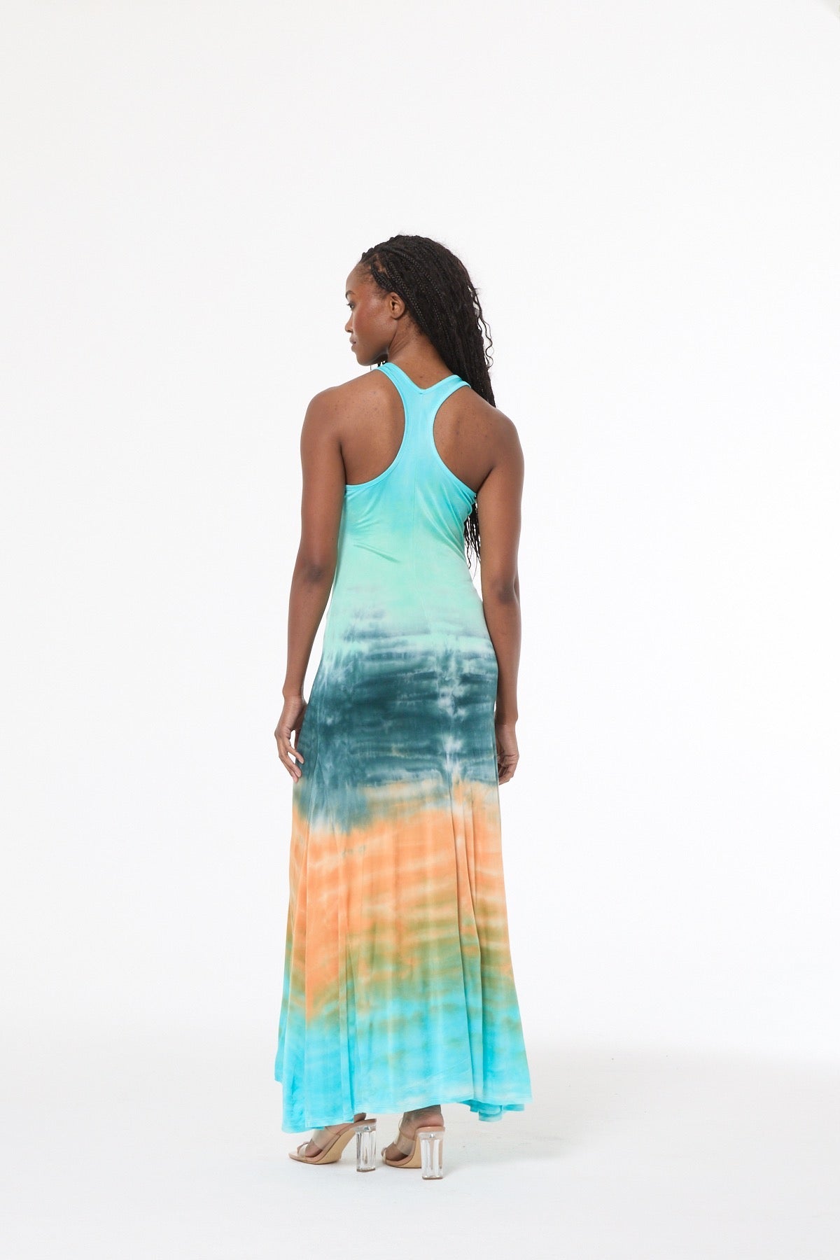 Wander Dress in Jelly Mint Watercolor Wash