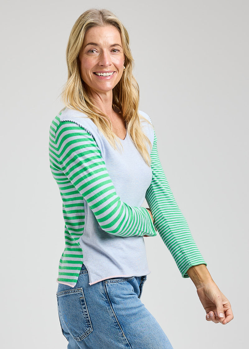 Zacket and Plover Jilli Boutique Varied Striped Sweater Sky