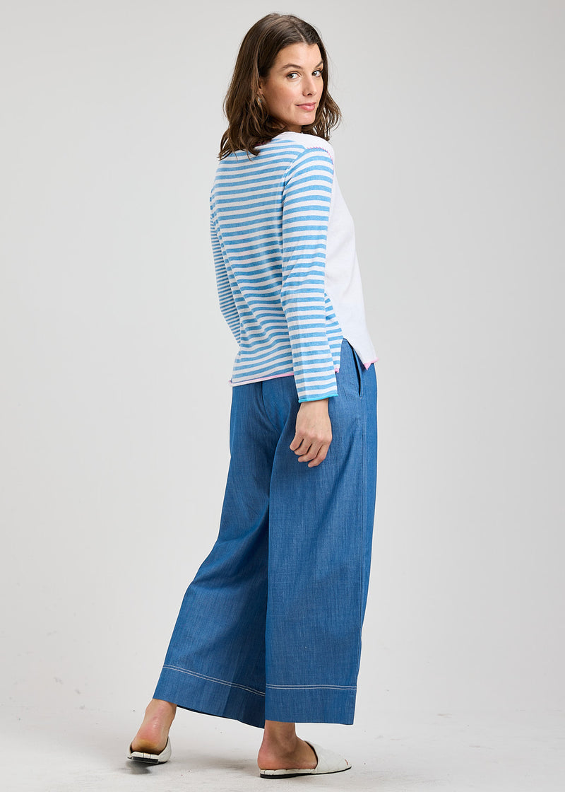Varied Stripe Sweater White/Blue