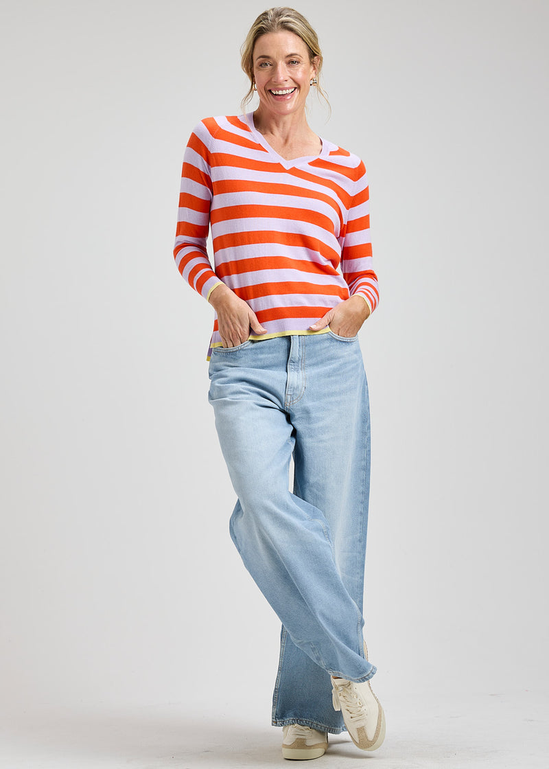 Zacket & Plover Lilac Striped Sweater Jilli Boutique Cotton
