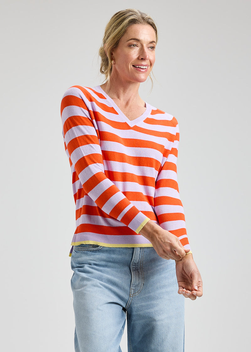 Zacket & Plover Lilac Striped Sweater Jilli Boutique Atlanta