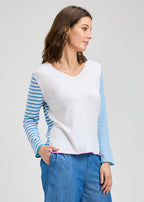 Zacket and Plover Jilli Boutique Varied Stripe Sweater Blue White