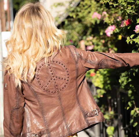 brown Mauritius Leather Jacket “Maysie” 