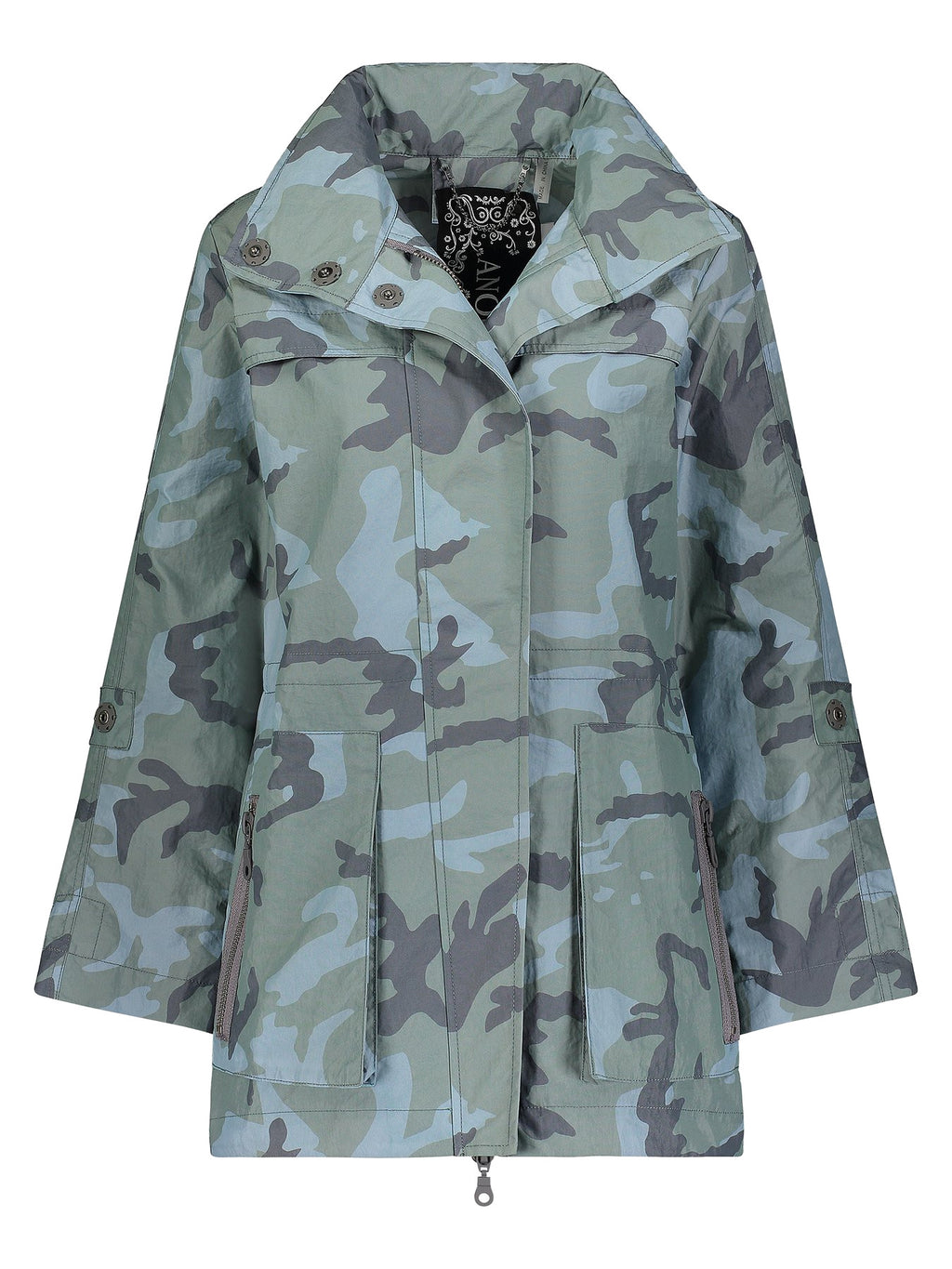 anorak blue camo water resistant jacket