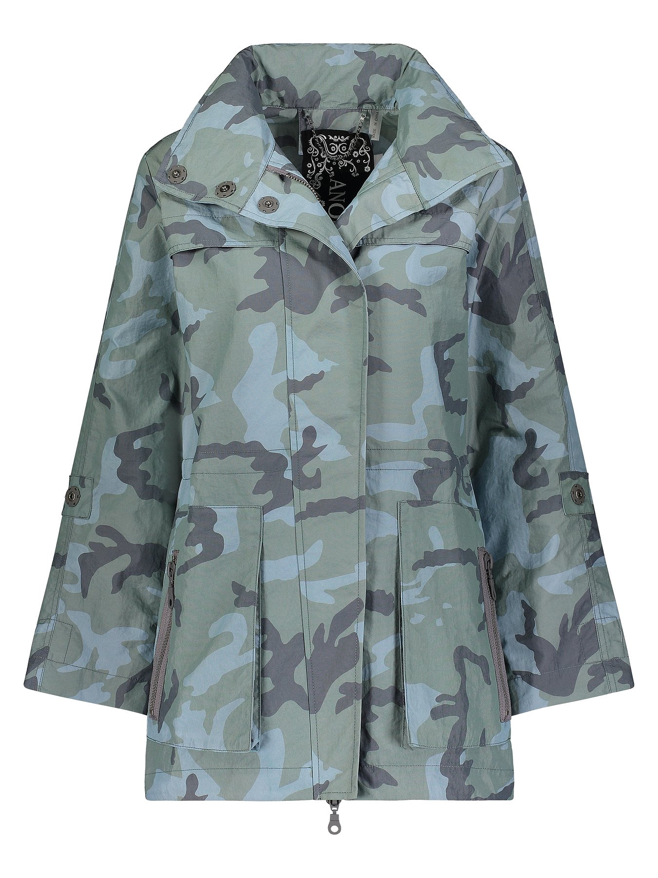 anorak blue camo water resistant jacket