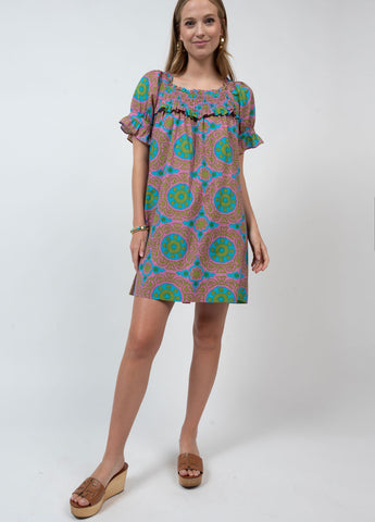 Products Smocked Tile Print Dress by Uncle Frank jilli