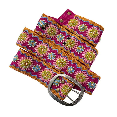 Embroidered Belt - Field of Flowers