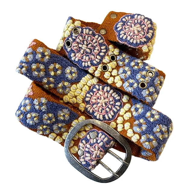 Embroidered Belt - Sand Dune