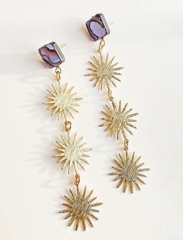 virtue jewelry earrings Abalone Triple Starburst