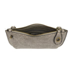 chambray tonal leopard crossbody wristlet