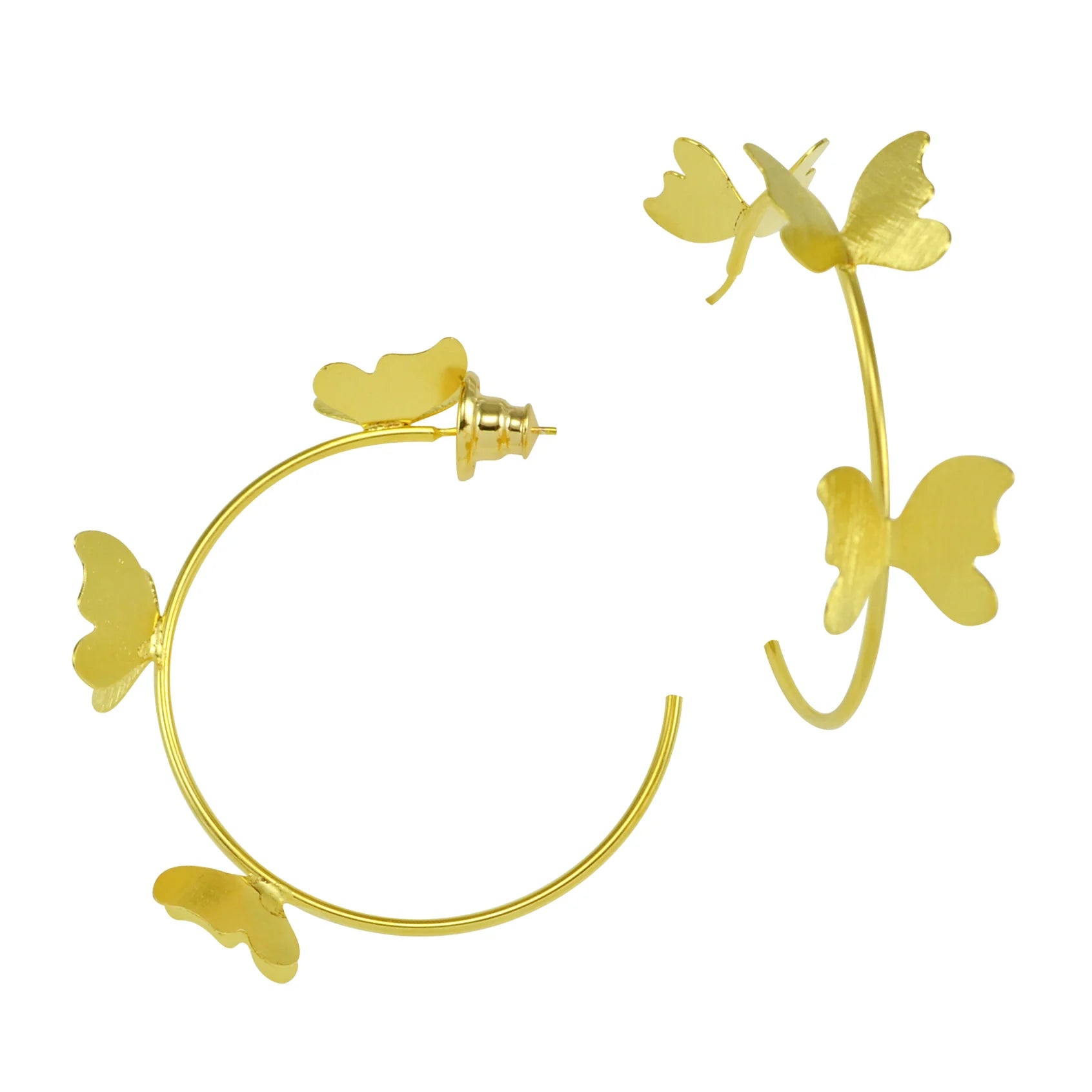 betty carre gold hoop earrings butterfly