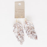 Vivian Acrylic Leaf Earrings Smokey Ivory