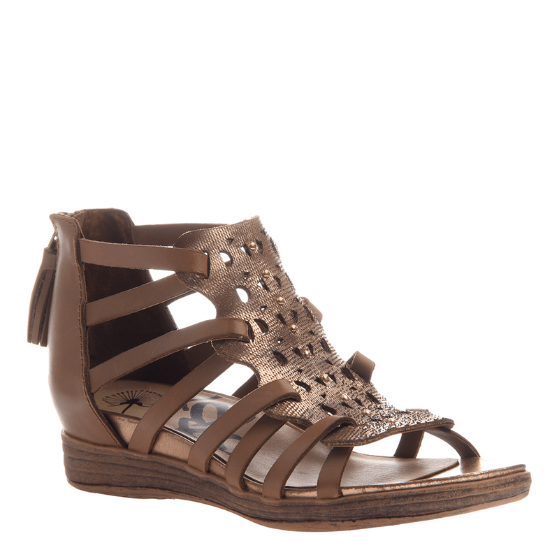 OTBT Bonitas Gladiator In Copper Flat Sandal